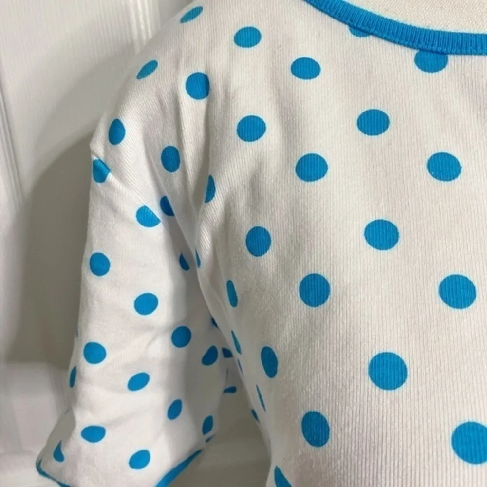 Onque Casuals White with Blue Polka Dot Cotton Short Sleeve Shirt - Picture 4 of 8